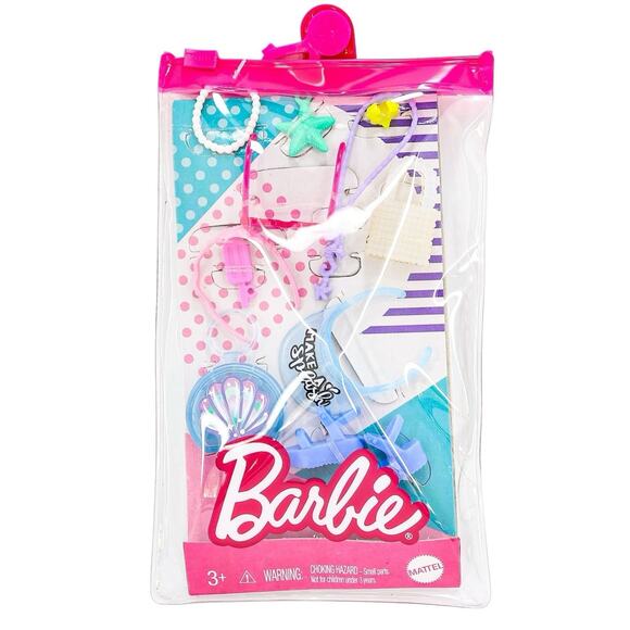 Mattel Barbie 2x Fashion Packs Summer Outfits Accessories Polka Dot Ruffles - Picture 4 of 5